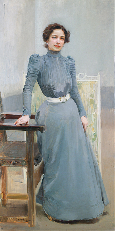 Clotilde in a Grey Dress Joaquin Sorolla